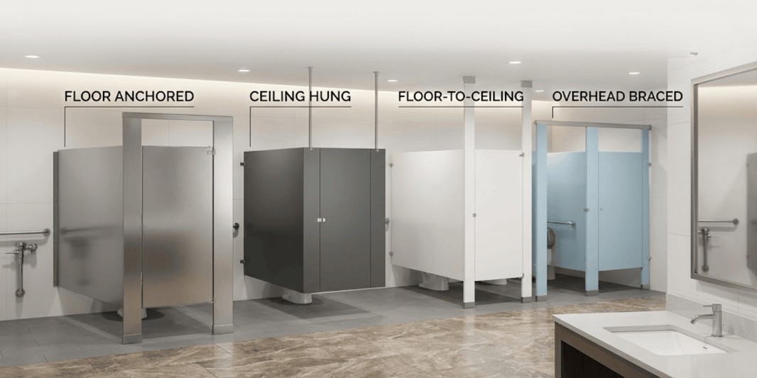 Les 4 Styles de Montage pour Partition de Toilette Expliqués