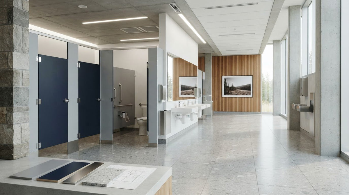 Cloisons de salle de bain commerciales au Canada : choisir et commander pour votre projet