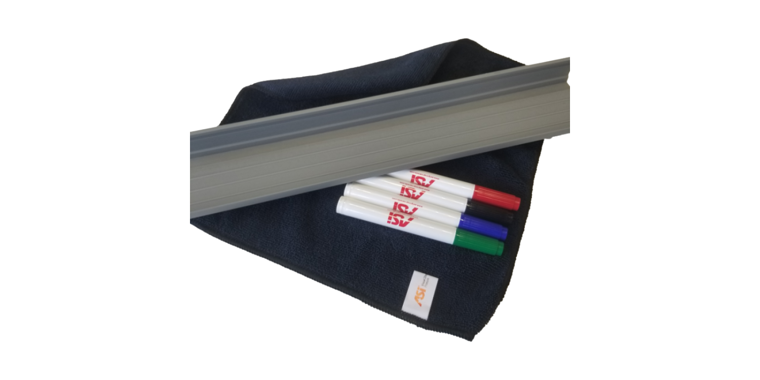 Lot de 4 marqueurs mix avec plateau plastique 16" et chiffon microfibre